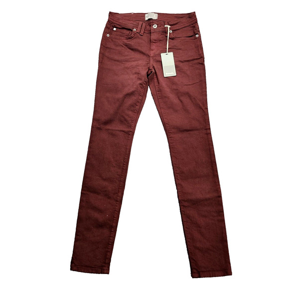 NWT Bench Urban Wear Womens Slim High Rise Jeans Maroon 26w - Picture 1 of 11